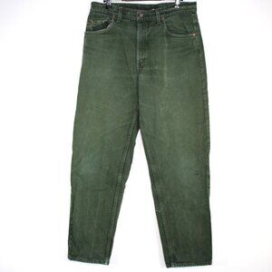 Vintage Levis Men 32 x 30 550 Relaxed Tapered Green Jeans N1405